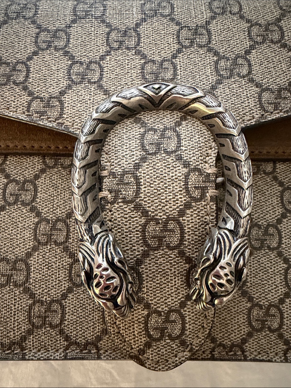 Gucci Beige Brown GG Supreme Dionysus Shoulder Bag - Picture 5 of 13
